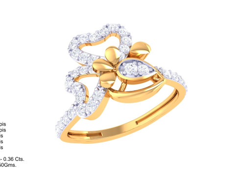 Printable 3D jewelry model of Lady diamond ring 3D मॉडल