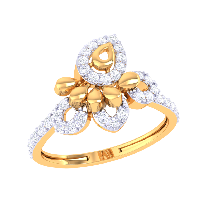 Printable 3D jewelry model of Lady diamond ring 3D Model .c4d .max .obj .3ds .fbx .stl .blend