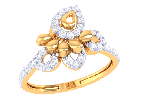 Printable 3D jewelry model of Lady diamond ring 3D Model