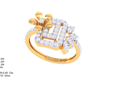 Printable 3D jewelry model of Lady diamond ring 3Dモデル