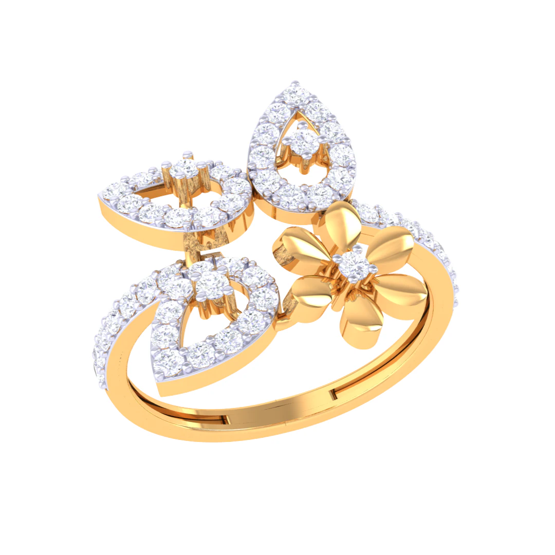 Printable 3D jewelry model of Lady diamond ring 3D Model .c4d .max .obj .3ds .fbx .stl .blend 