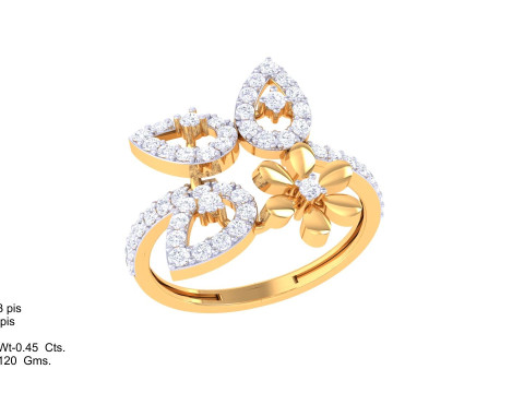 Printable 3D jewelry model of Lady diamond ring Modello 3D