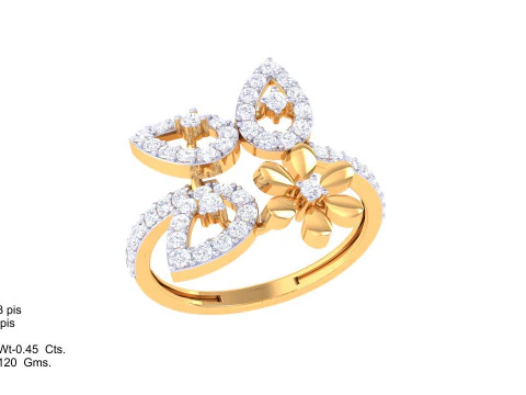 Printable 3D jewelry model of Lady diamond ring 3D Model