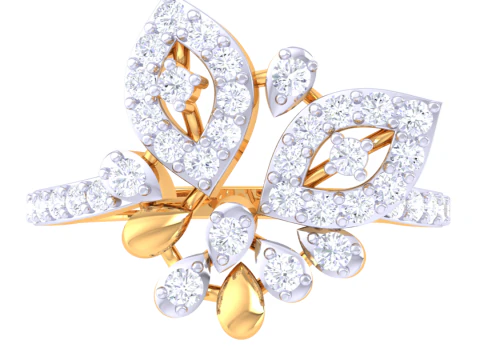 Printable 3D jewelry model of Lady diamond ring 3D Model