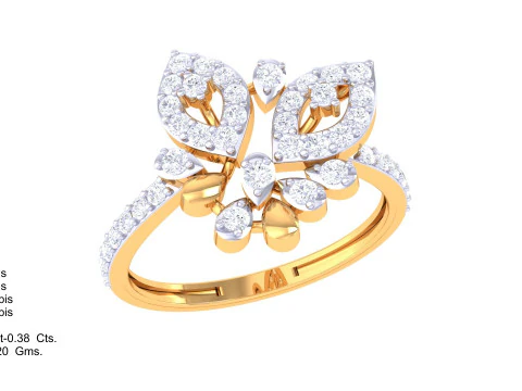 Printable 3D jewelry model of Lady diamond ring 3D Model