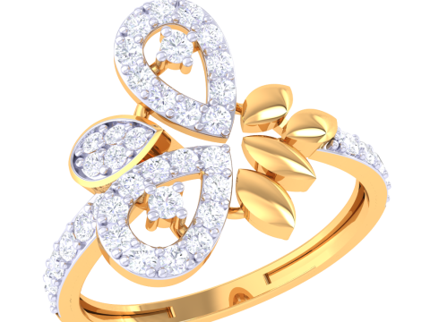 Printable 3D jewelry model of Lady diamond ring Modello 3D