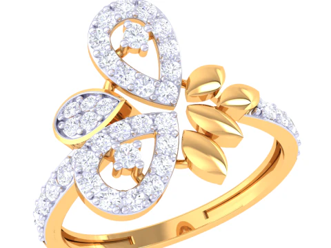 레이디 다이아몬드 반지의 인쇄 가능한 3D 주얼리 모델 3D 모델