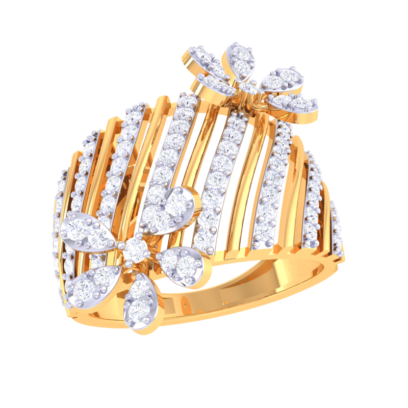 Printable 3D jewelry model of Lady diamond ring 3D मॉडल .c4d .max .obj .3ds .fbx .stl .blend