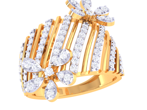 Printable 3D jewelry model of Lady diamond ring 3D मॉडल