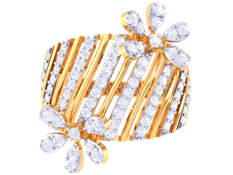 Printable 3D jewelry model of Lady diamond ring 3D मॉडल
