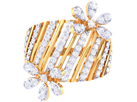 Printable 3D jewelry model of Lady diamond ring 3D Model