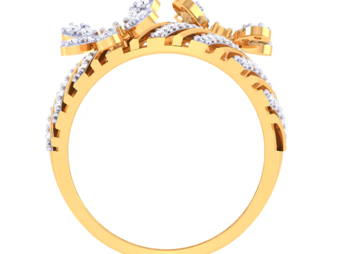 Printable 3D jewelry model of Lady diamond ring 3D Model