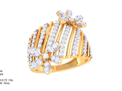 Printable 3D jewelry model of Lady diamond ring 3D मॉडल