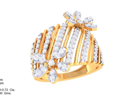 Printable 3D jewelry model of Lady diamond ring 3D Model