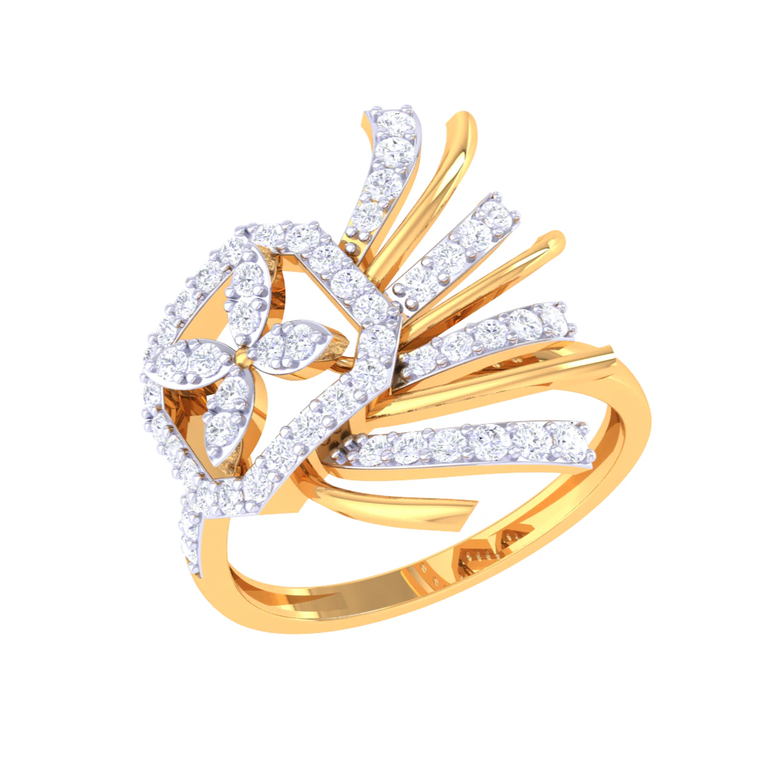 Printable 3D jewelry model of Lady diamond ring 3D Model .c4d .max .obj .3ds .fbx .stl .blend 