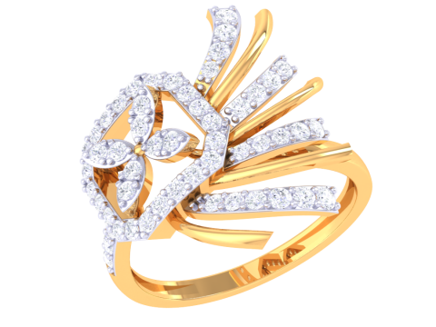 Printable 3D jewelry model of Lady diamond ring Modelo 3D