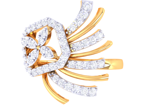 Printable 3D jewelry model of Lady diamond ring 3D Model