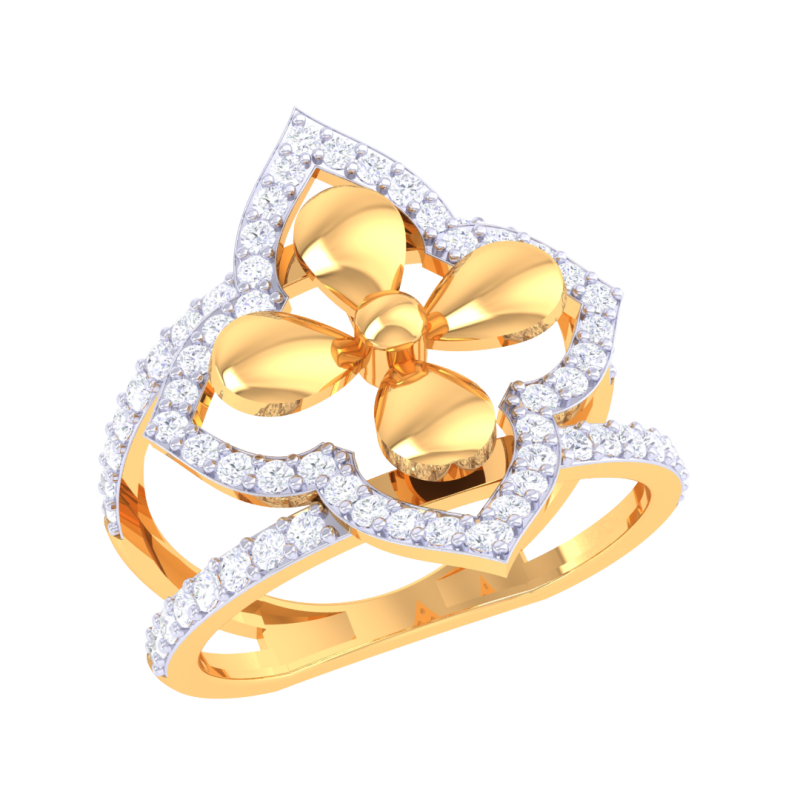 Printable 3D jewelry model of Lady diamond ring 3D Model .c4d .max .obj .3ds .fbx .stl .blend