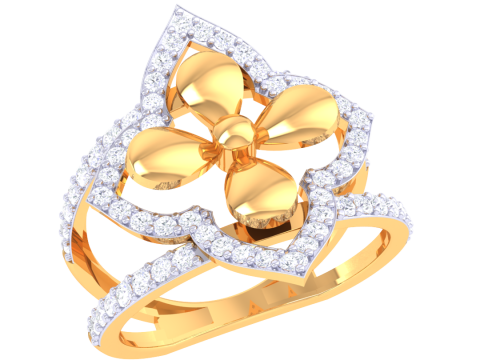 Printable 3D jewelry model of Lady diamond ring Modello 3D