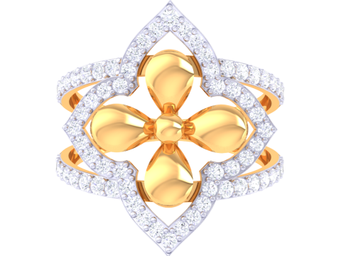 Printable 3D jewelry model of Lady diamond ring 3D Model