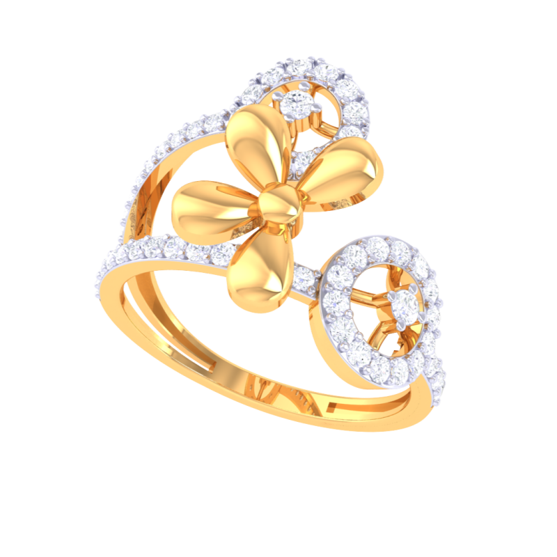 Printable 3D jewelry model of Lady diamond ring Modelo 3D .c4d .max .obj .3ds .fbx .stl .blend