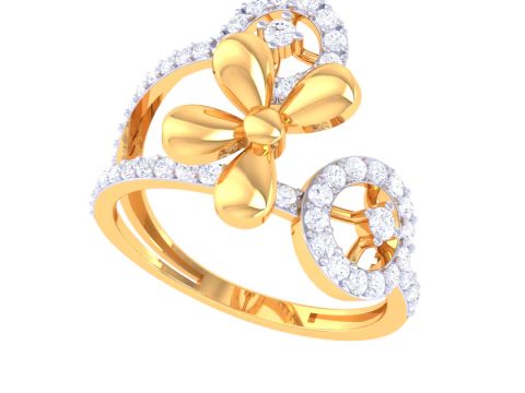 3D-модель ювелирного кольца Lady с бриллиантом для печати 3D Модель