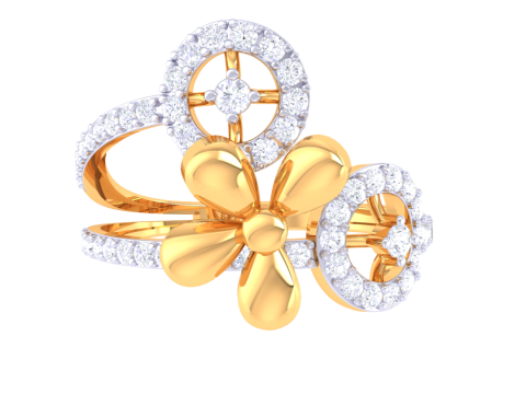 Printable 3D jewelry model of Lady diamond ring Modelo 3D