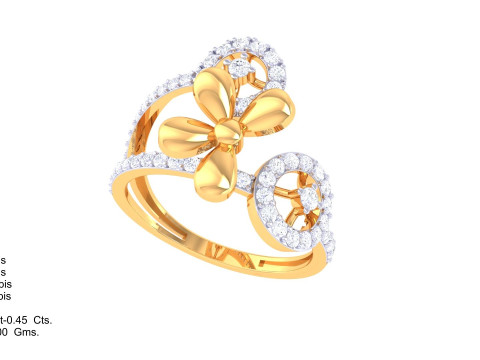 Printable 3D jewelry model of Lady diamond ring Modelo 3D