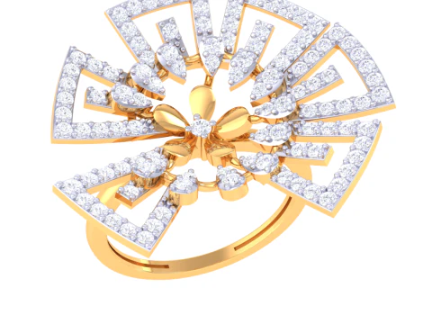 Druckbares 3D-Schmuckmodell eines Damen-Diamantrings 3D Modell