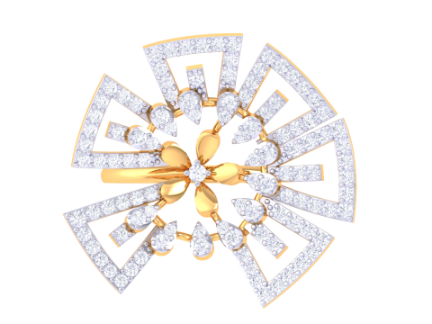 Printable 3D jewelry model of Lady diamond ring 3D मॉडल