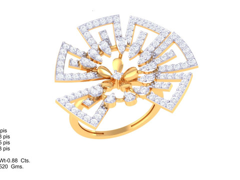 Printable 3D jewelry model of Lady diamond ring 3D मॉडल