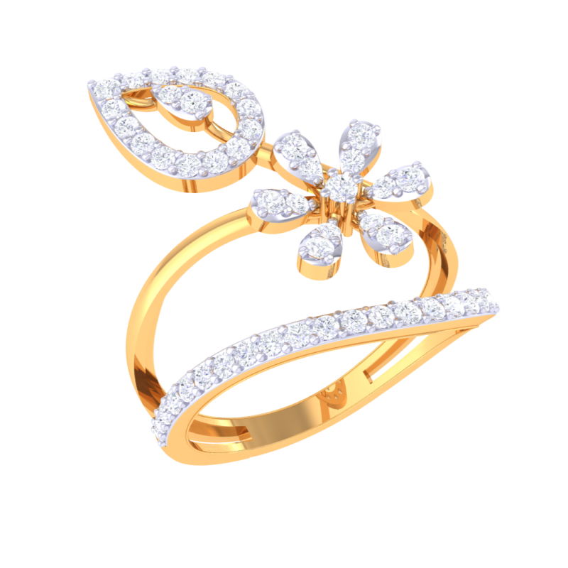 Printable 3D jewelry model of Lady diamond ring 3D 모델 .c4d .max .obj .3ds .fbx .stl .blend