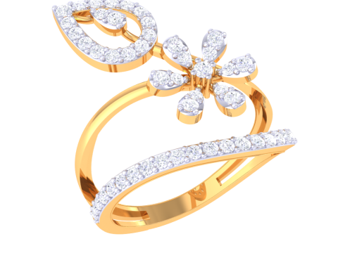 Printable 3D jewelry model of Lady diamond ring 3D 模型