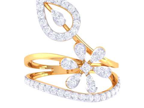 Printable 3D jewelry model of Lady diamond ring 3D 모델