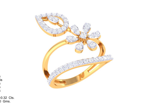 Printable 3D jewelry model of Lady diamond ring 3D 모델