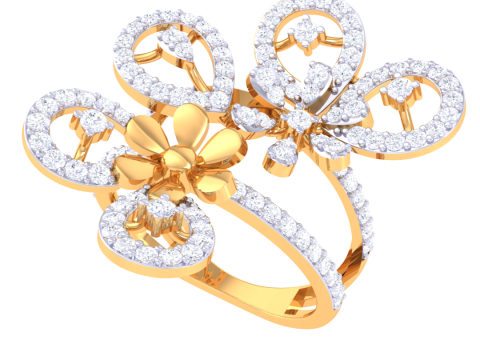 Printable 3D jewelry model of Lady diamond ring Modello 3D