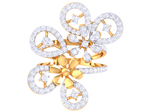 Printable 3D jewelry model of Lady diamond ring Model 3D