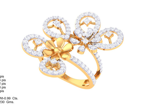 Printable 3D jewelry model of Lady diamond ring Model 3D