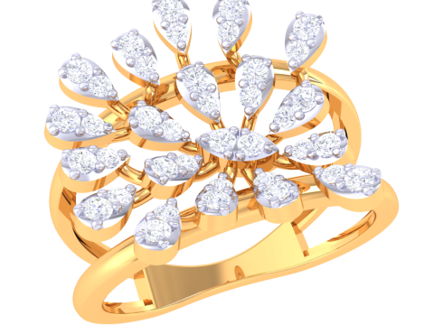 Printable 3D jewelry model of Lady diamond ring Modello 3D