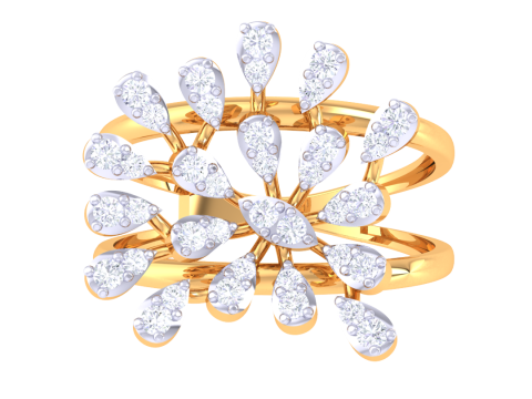Printable 3D jewelry model of Lady diamond ring Model 3D