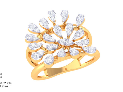 Printable 3D jewelry model of Lady diamond ring Model 3D