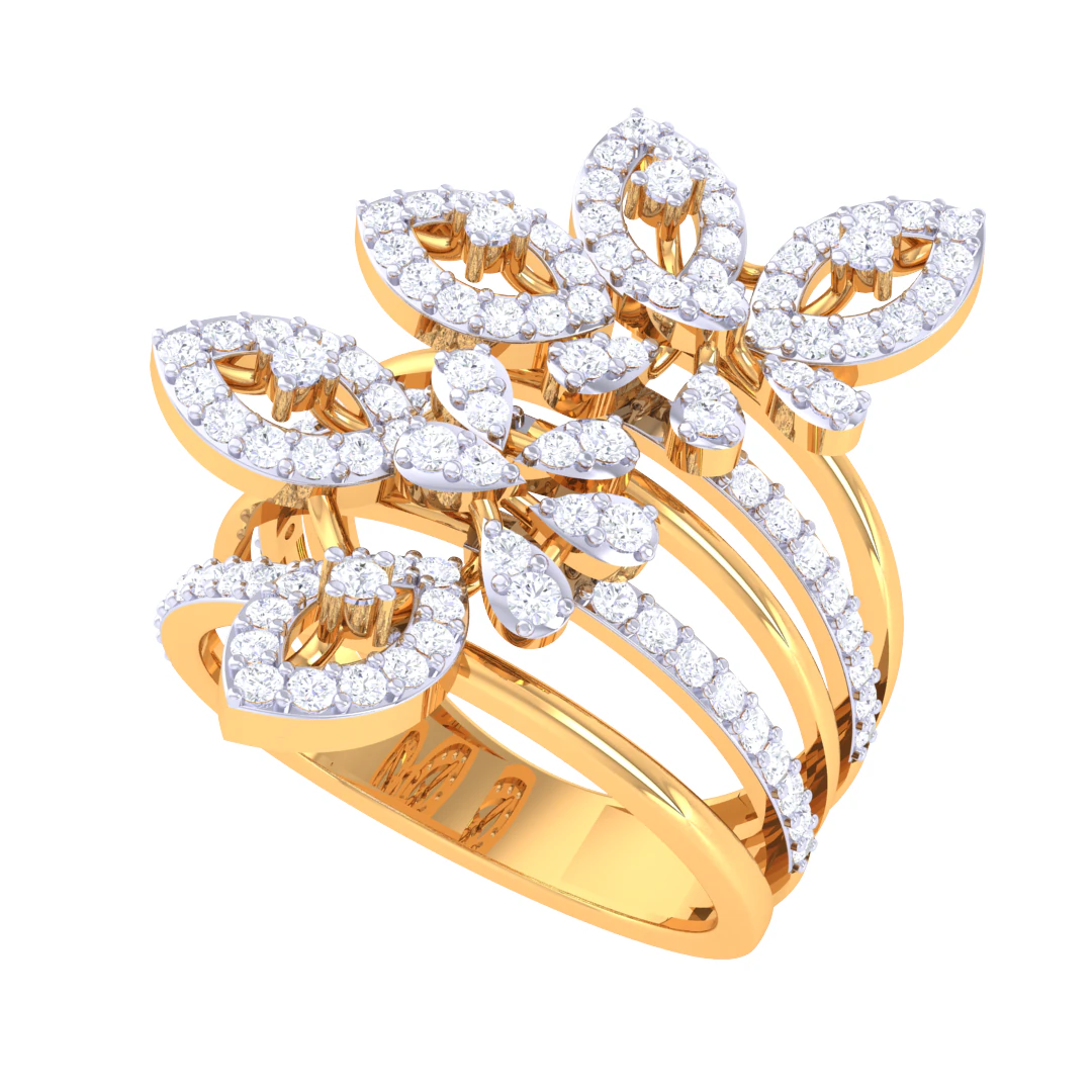 Printable 3D jewelry model of Lady diamond ring 3D Model .c4d .max .obj .3ds .fbx .stl .blend 