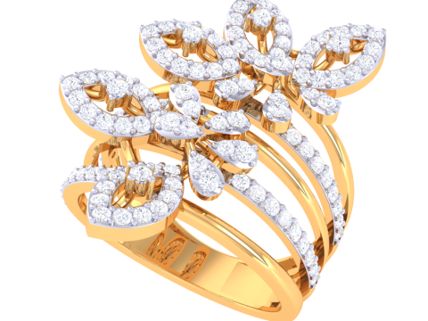 Printable 3D jewelry model of Lady diamond ring Modello 3D