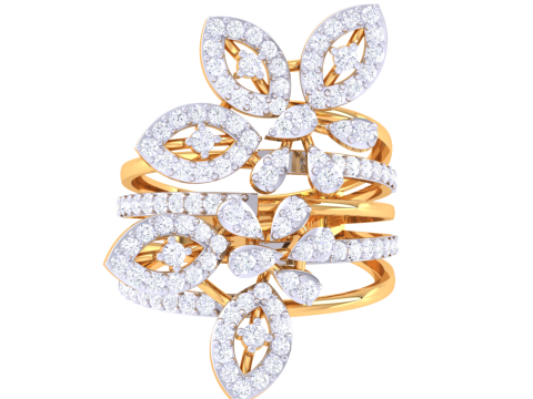 Printable 3D jewelry model of Lady diamond ring Modello 3D