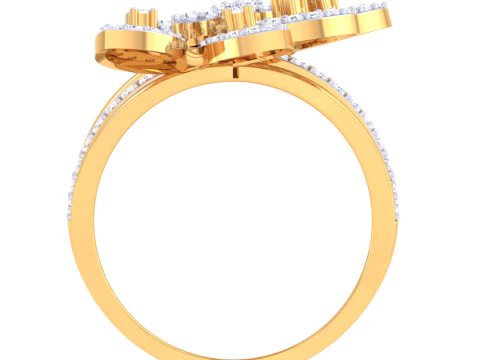 Printable 3D jewelry model of Lady diamond ring 3D Model