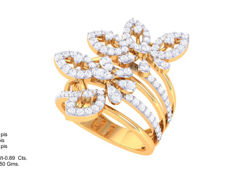 Printable 3D jewelry model of Lady diamond ring Modello 3D