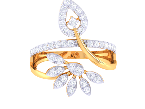 Printable 3D jewelry model of Lady diamond ring Modelo 3D