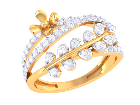 Printable 3D jewelry model of Lady diamond ring Modelo 3D