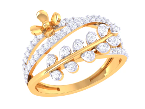 Modello di gioiello stampabile in 3D dell'anello con diamante Lady Modello 3D