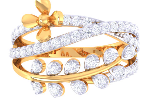 Printable 3D jewelry model of Lady diamond ring 3D 모델